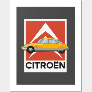 Citroen DS Orange Illustration Posters and Art